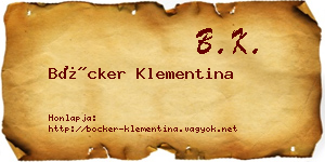 Böcker Klementina névjegykártya